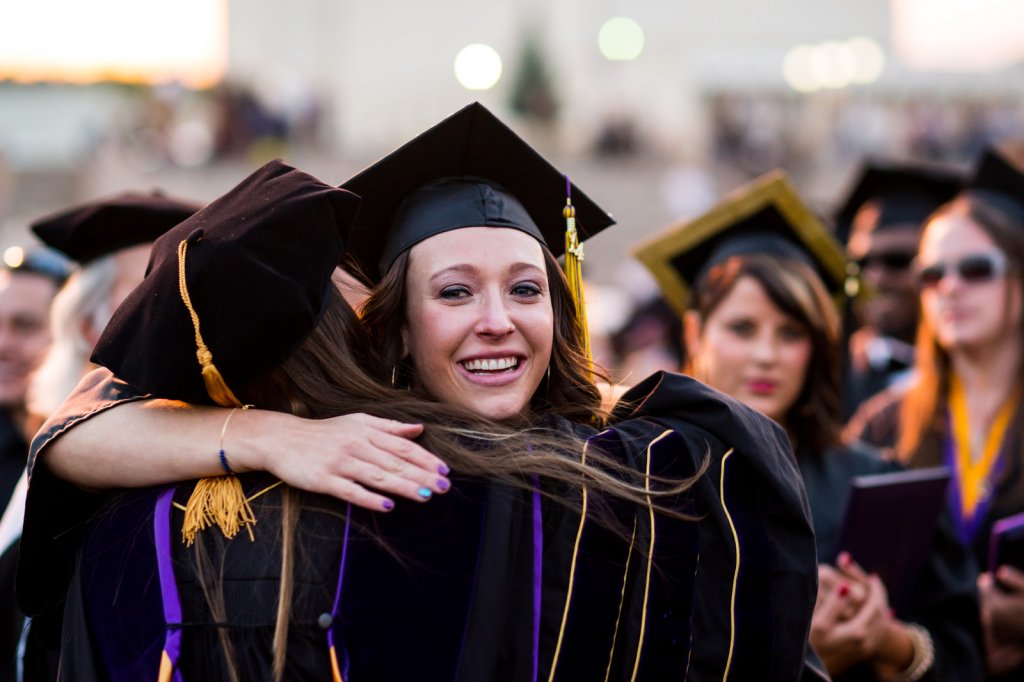 Graduating Student celebrating